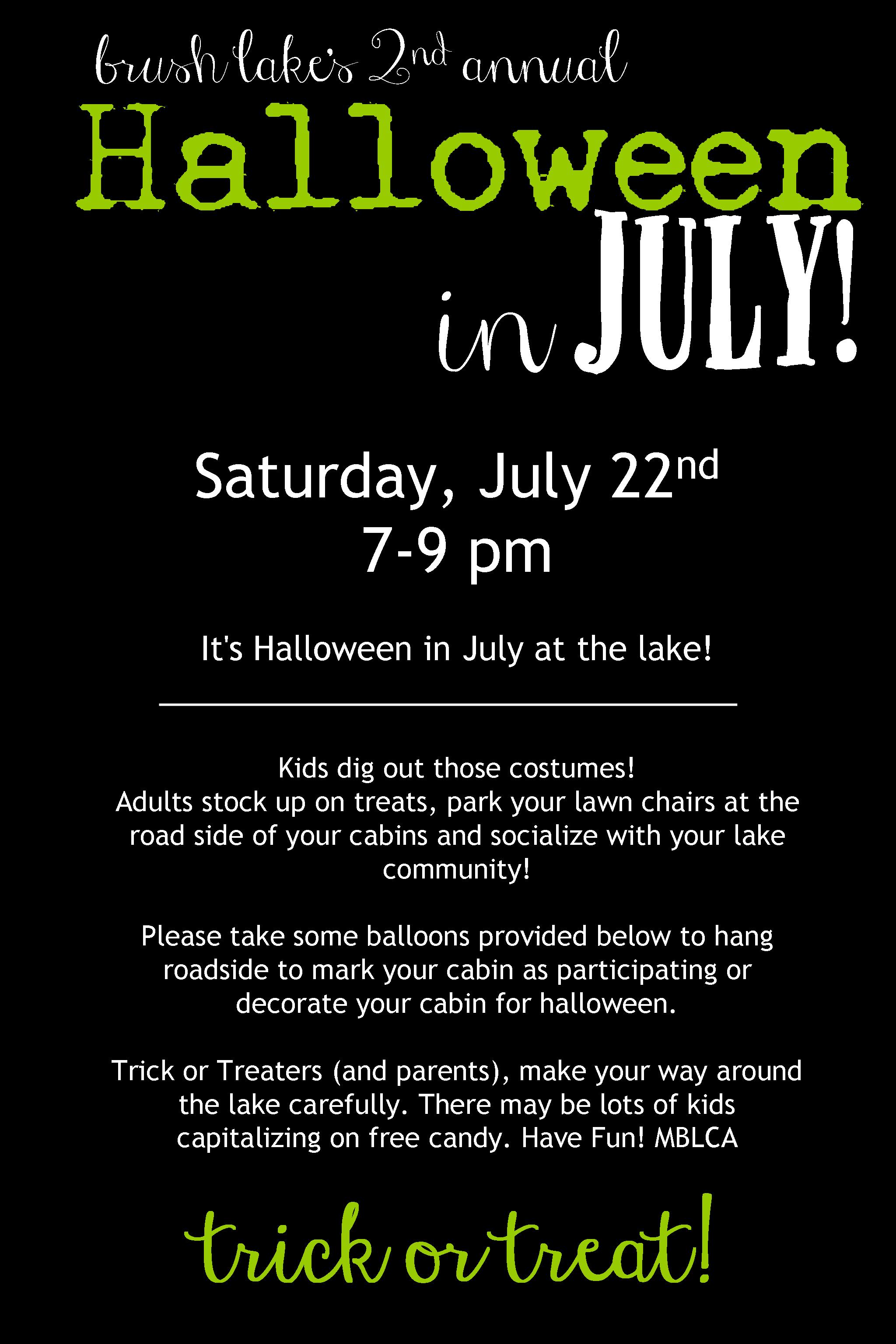 2017 Halloween in July Brush Lake, ND